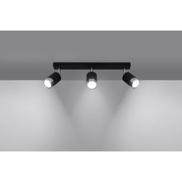 Sollux Lighting Nero 3 lampa podsufitowa 3x40W czarna/chrom SL.1066
