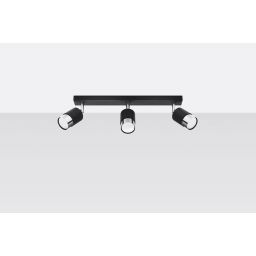 Sollux Lighting Nero 3 lampa podsufitowa 3x40W czarna/chrom SL.1066