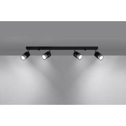 Sollux Lighting Nero 4 lampa podsufitowa 4x40W czarna/chrom SL.1067
