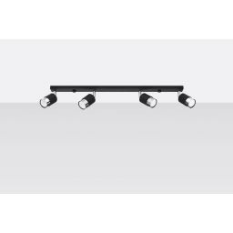 Sollux Lighting Nero 4 lampa podsufitowa 4x40W czarna/chrom SL.1067