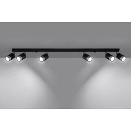 Sollux Lighting Nero 6 lampa podsufitowa 6x40W czarna/chrom SL.1068