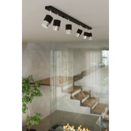 Sollux Lighting Nero 6 lampa podsufitowa 6x40W czarna/chrom SL.1068