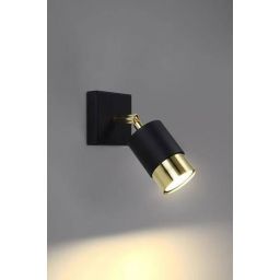 Sollux Lighting Nero kinkiet 1x40W czarny/złoty SL.1069
