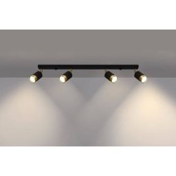 Sollux Lighting Nero 4 lampa podsufitowa 4x40W czarna/złota SL.1072