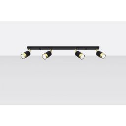 Sollux Lighting Nero 4 lampa podsufitowa 4x40W czarna/złota SL.1072