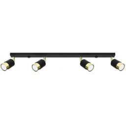 Sollux Lighting Nero 4 lampa podsufitowa 4x40W czarna/złota SL.1072
