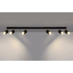 Sollux Lighting Nero 6 lampa podsufitowa 6x40W czarna/złota SL.1073
