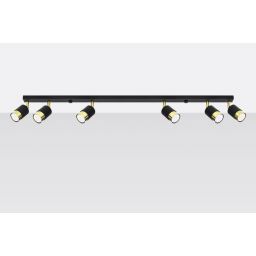 Sollux Lighting Nero 6 lampa podsufitowa 6x40W czarna/złota SL.1073