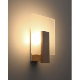 Sollux Lighting Lappo kinkiet 1x40W biały/drewno SL.1094