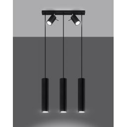 Sollux Lighting Ring lampa wisząca 5x40W czarna SL.1099