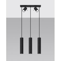 Sollux Lighting Ring lampa wisząca 5x40W czarna SL.1099
