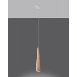 Sollux Lighting Sula lampa wisząca 1x40W biała/drewno SL.1100