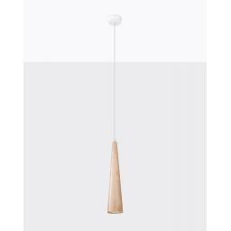 Sollux Lighting Sula lampa wisząca 1x40W biała/drewno SL.1100