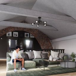 Sollux Lighting Artemis lampa podsufitowa 5x40W czarna SL.1110