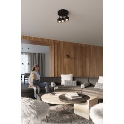 Sollux Lighting Savara lampa podsufitowa 3x60W czarna SL.1131