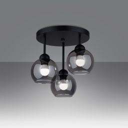 Sollux Lighting Alino lampa podsufitowa 3x60W czarna SL.1140