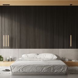 Sollux Lighting Pastelo lampa wisząca 5x8 W czarna-drewno SL.1270