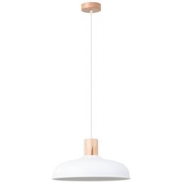 Sollux Lighting Indy lampa wisząca 1x15 W biała-drewno SL.1323