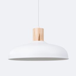 Sollux Lighting Indy lampa wisząca 1x15 W biała-drewno SL.1323