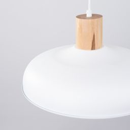 Sollux Lighting Indy lampa wisząca 1x15 W biała-drewno SL.1323