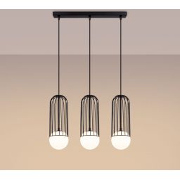 Sollux Lighting Brina lampa wisząca 3x8 W czarna SL.1334