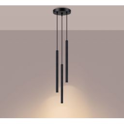 Sollux Lighting Arche lampa wisząca 3x8 W czarna SL.1341