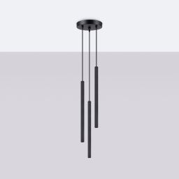 Sollux Lighting Arche lampa wisząca 3x8 W czarna SL.1341