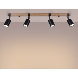 Sollux Lighting Fager lampa podsufitowa 4x10 W czarna-drewno SL.1346