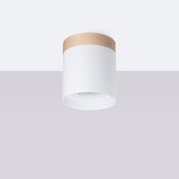 Sollux Lighting Rif lampa podsufitowa 1x10 W biała-drewno SL.1348
