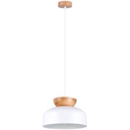 Sollux Lighting Marion lampa wisząca 1x15 W biała-drewno SL.1350