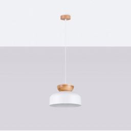 Sollux Lighting Marion lampa wisząca 1x15 W biała-drewno SL.1350