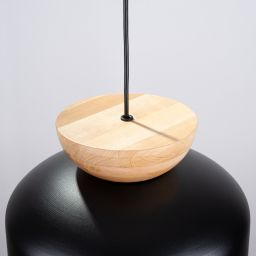 Sollux Lighting Marion lampa wisząca 1x15 W czarna-drewno SL.1351