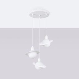 Sollux Lighting Hyperion lampa wisząca 3x8 W biała SL.1357