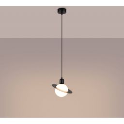 Sollux Lighting Hyperion lampa wisząca 1x8 W biała-czarna SL.1358