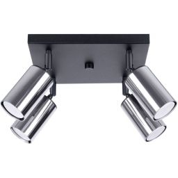 Sollux Lighting Winx lampa podsufitowa 4x10 W czarna-chrom SL.1370