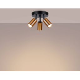 Sollux Lighting Winx lampa podsufitowa 3x10 W czarna-miedź SL.1377