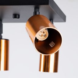 Sollux Lighting Winx lampa podsufitowa 4x10 W czarna-miedź SL.1378