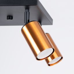 Sollux Lighting Winx lampa podsufitowa 4x10 W czarna-miedź SL.1378