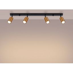 Sollux Lighting Winx lampa podsufitowa 4x10 W czarna-miedź SL.1379