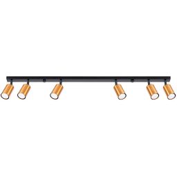 Sollux Lighting Winx lampa podsufitowa 6x10 W czarna-miedź SL.1380