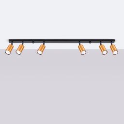Sollux Lighting Winx lampa podsufitowa 6x10 W czarna-miedź SL.1380