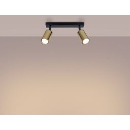 Sollux Lighting Winx lampa podsufitowa 2x10 W czarna-złota SL.1383