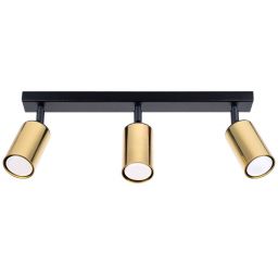 Sollux Lighting Winx lampa podsufitowa 3x10 W czarna-złota SL.1384