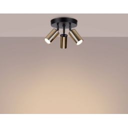 Sollux Lighting Winx lampa podsufitowa 3x10 W czarna-złota SL.1385