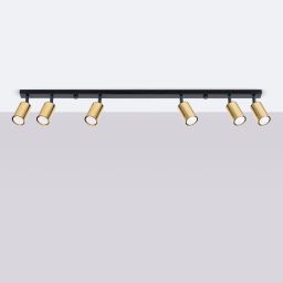 Sollux Lighting Winx lampa podsufitowa 6x10 W czarna-złota SL.1388