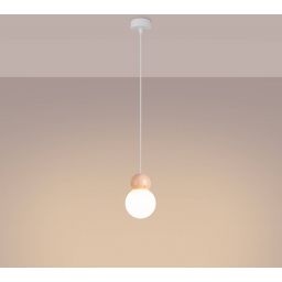 Sollux Lighting Pekka lampa wisząca 1x8 W biała-drewno SL.1390
