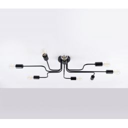 Sollux Lighting Vector lampa podsufitowa 8x15 W czarna SL.1448