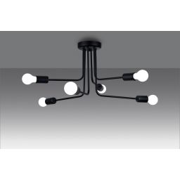 Sollux Lighting Norah lampa podsufitowa 6x15 W czarna SL.1452