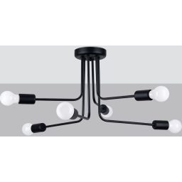 Sollux Lighting Norah lampa podsufitowa 6x15 W czarna SL.1452