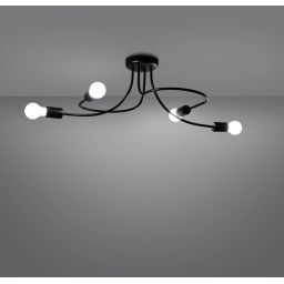 Sollux Lighting Levar lampa podsufitowa 4x15 W czarna SL.1455